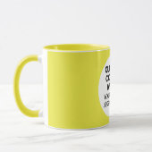 Rond kader foto logo geel aangepaste combinatie mok (Links)