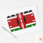 Rond Keniaans motief: een nationaal symbool Rechthoekige Sticker (Envelop)