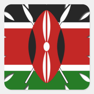 Rond Keniaans motief: een nationaal symbool Vierkante Sticker