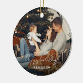 Rond Kerst Vakantie Keramisch Ornament (Links)