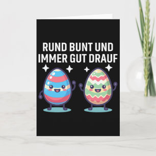 Rond Kleurrijk En Altijd Goed Gemoed Cute Pasen Ei Kaart