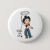Rond, kom op! Cowboy Stick Figuur Button (Voorkant)