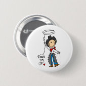 Rond, kom op! Cowboy Stick Figuur Button (Voorkant /achterkant)