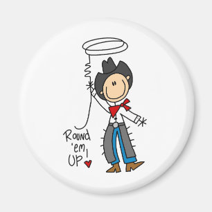 Rond, kom op! Cowboy Stick Figuur Magnet