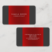 Rond korner grijs rode legant Professional Visitekaartje (Voorkant / Achterkant)