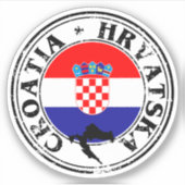 Rond Kroatië HRVATSKA Vlag Seal Sticker – Perfect (Voorkant)