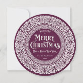 Rond  kruimeltje + Wit Keltisch Feestdagenkaart (Voorkant)