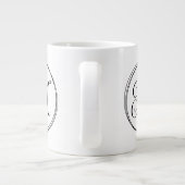 Rond krullend scriptmonogram grote koffiekop (Achterkant)