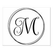 Rond krullend scriptmonogram rubberstempel (Afrduk)
