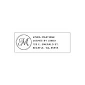 Rond krullend scriptmonogram zelfinktende stempel (Design)