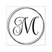 Rond krullend scriptmonogram zelfinktende stempel (Design)