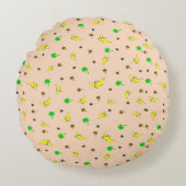 Rond kussen met banaan en palmpatroon (Voorkant)