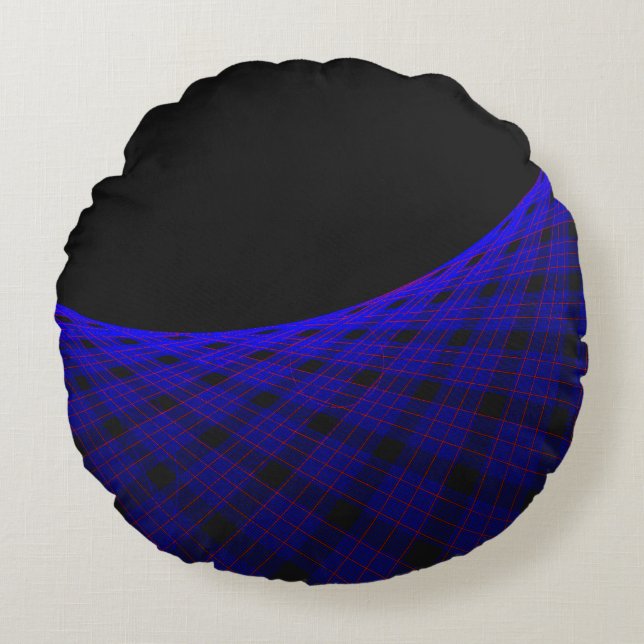 Rond kussen met geometrisch ruimte tapijt (Voorkant)