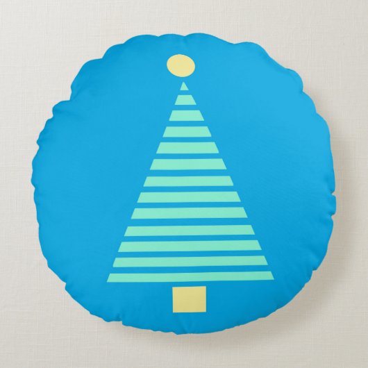Rond kussen met kerstboom ontwerp. (Voorkant)