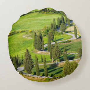 Rond kussen van Toscane met een cilindervormige wi