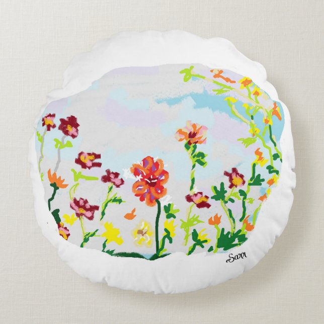 Rond kussen: Wild Flower's Kussen (Voorkant)