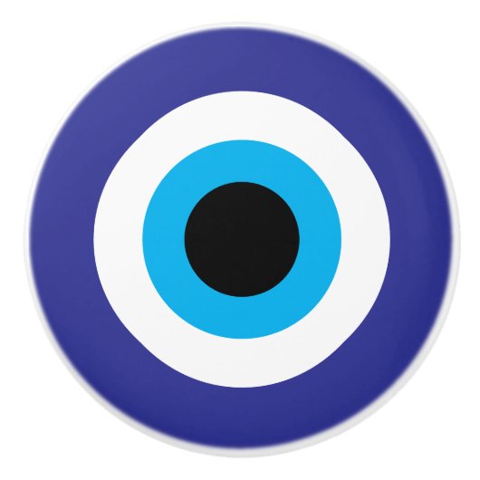 Rond Kwaad Oog Blauw Mati keramische knop (Voorkant)