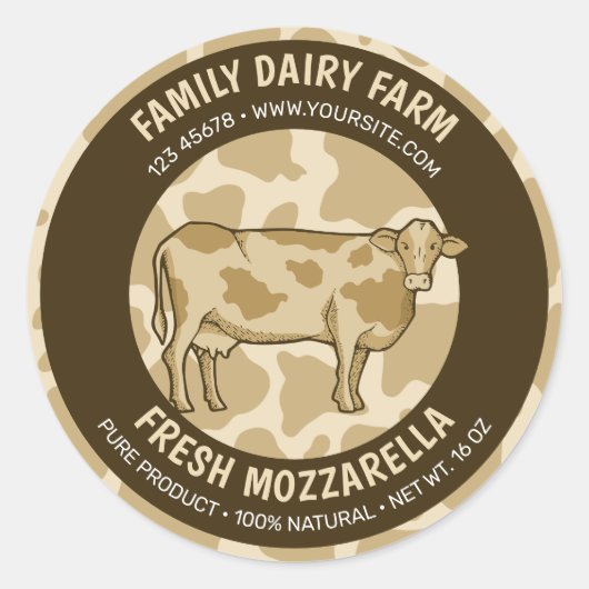 Rond label koe profiel (Voorkant)