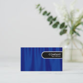 Rond Label rand - Blauwe gordijnen (Staand voorkant)