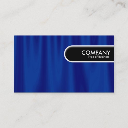 Rond Label rand - Blauwe gordijnen (Voorkant)