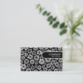 Rond Label rand - Floral B&W (Staand voorkant)