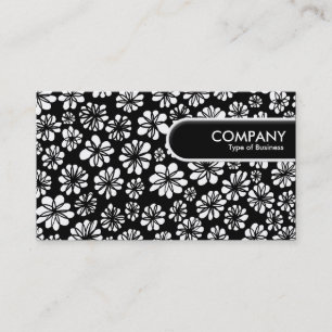 Rond Label rand - Floral B&W