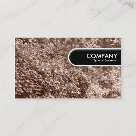 Rond Label rand - Sepia Leaves (Voorkant)