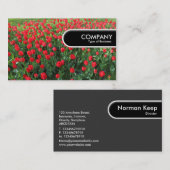 Rond Label van de Rand - Bed of Red Tulips 01 (Voorkant / Achterkant)