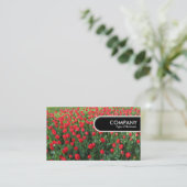 Rond Label van de Rand - Bed of Red Tulips 01 (Staand voorkant)