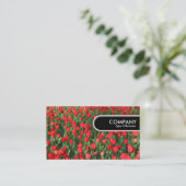 Rond Label van de Rand - Bed van Rode Tulpen 02 (Staand voorkant)