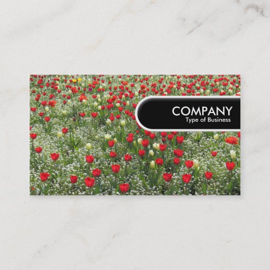 Rond Label van de Rand - Bed van Tulpen (Voorkant)