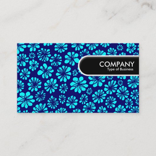 Rond Label van de Rand - Shades van Blauwe Floral (Voorkant)