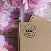 Rond land aangepaste tekst en bedrijfsnaam Logo Rubberstempel