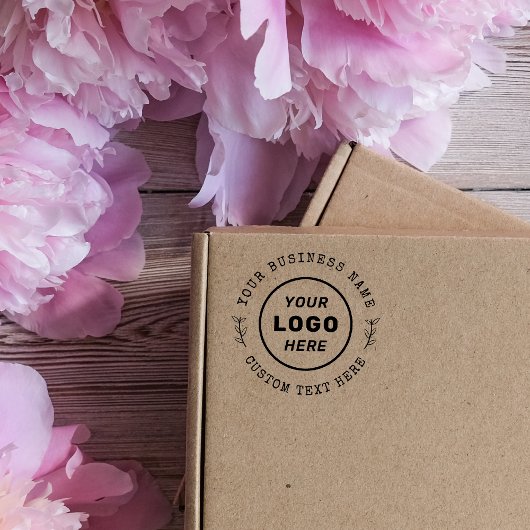 Rond land aangepaste tekst en bedrijfsnaam Logo Rubberstempel