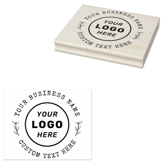 Rond land aangepaste tekst en bedrijfsnaam Logo Rubberstempel (Gestempeld)