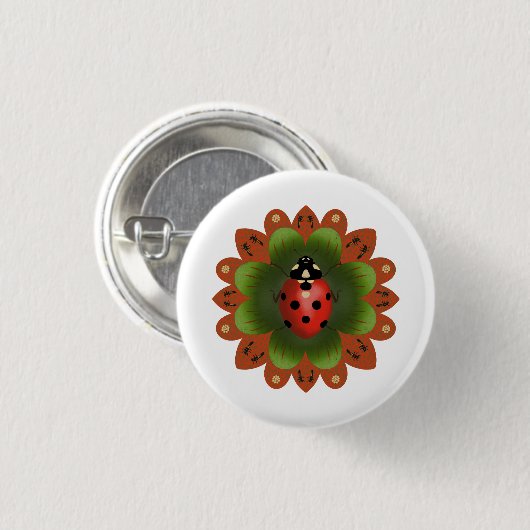 Rond lieveheersbeestje ronde button 3,2 cm (Voorkant /achterkant)