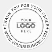 Rond Lijst Business Logo Branded Gepersonaliseerd Ronde Sticker (Voorkant)