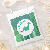 Rond lijst in groet/blauw met schattige dinosaurus bedankzakje (Geknipt)