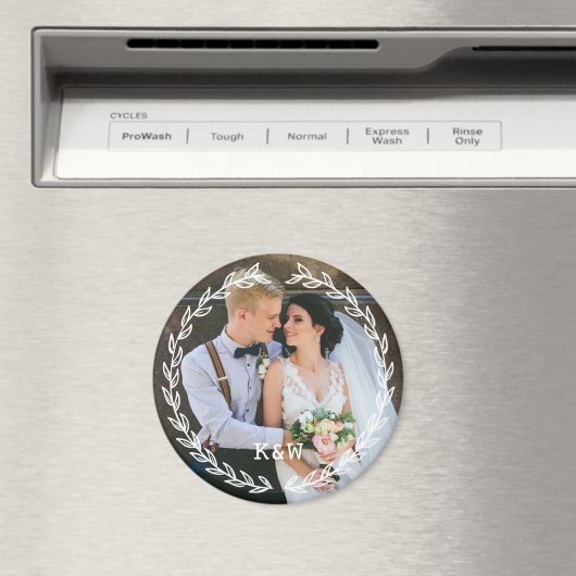 Rond Lijst Monogrammed Foto Magneet (Insitu (Vaatwasser))