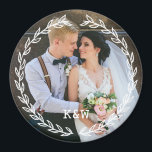 Rond  Lijst Monogrammed Foto Magneet<br><div class="desc">Prachtige persoonlijke foto's die perfect geschikt zijn voor moederdag,  als bruiloft of verjaardagscadeau,  afstuderen cadeau,  enz.</div>