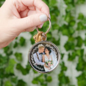 Rond  Lijst Monogrammed Foto Sleutelhanger (Hand)