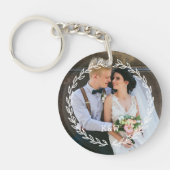 Rond Lijst Monogrammed Foto Sleutelhanger (Voorkant)