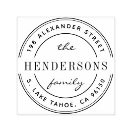 Rond logo familieleveradres  zelfinktende stempel