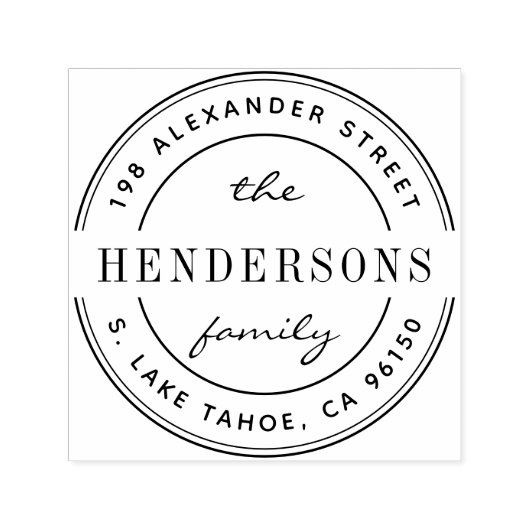 Rond logo familieleveradres  zelfinktende stempel (Design)