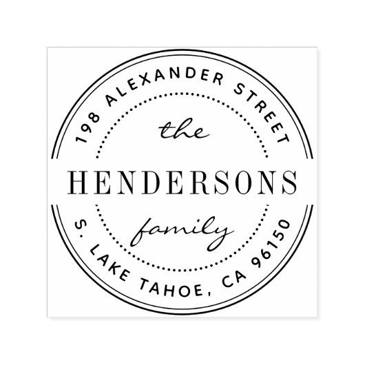 Rond logo familieleveradres zelfinktende stempel (Design)