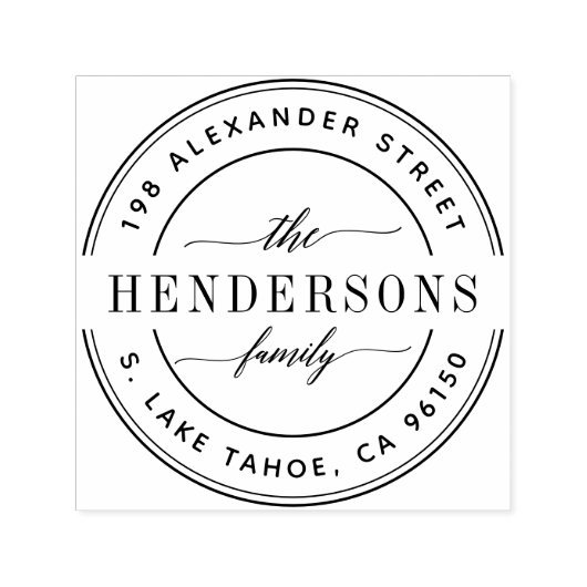 Rond logo familieleveradres  zelfinktende stempel (Design)