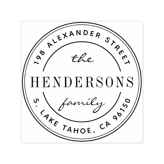 Rond logo familieleveradres  zelfinktende stempel (Design)