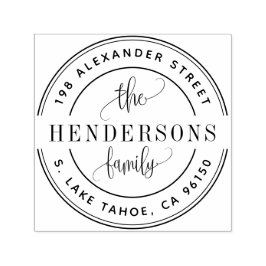 Rond logo familieleveradres  zelfinktende stempel
