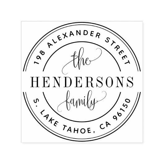 Rond logo familieleveradres  zelfinktende stempel (Design)