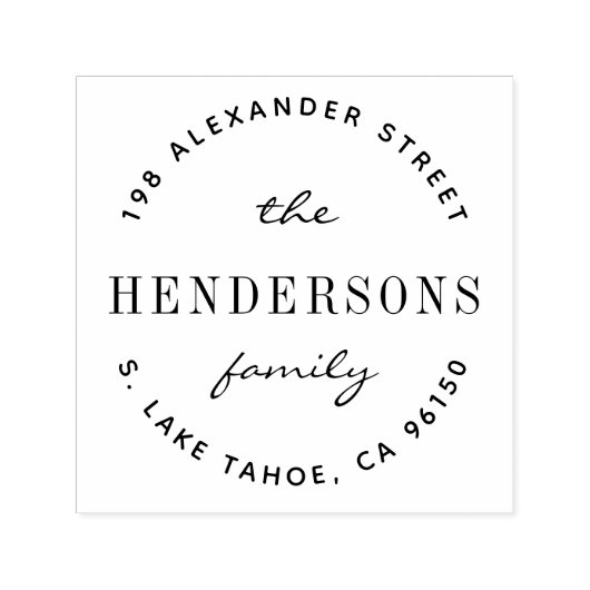 Rond logo familieleveradres  zelfinktende stempel (Design)